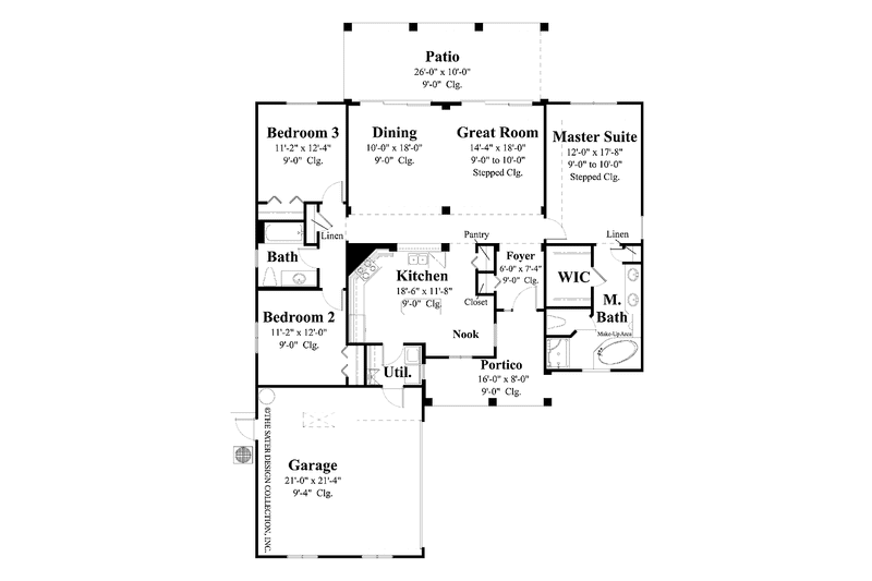 Home Plan - Floor Plan - Main Floor for Country House Plan #930-365 - 3 bed, 2 bath