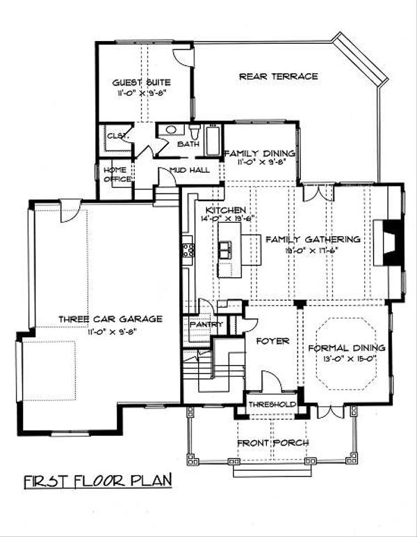 Architectural House Design - Victorian Floor Plan - Main Floor Plan #413-142