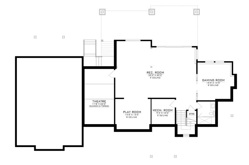 Home Plan - Floor Plan - Lower Floor for Craftsman House Plan #1086-11 - 3 bed, 3.5 bath