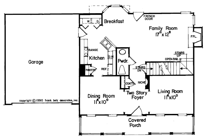Home Plan - Floor Plan - Main Floor for Classical House Plan #927-47 - 3 bed, 2.5 bath