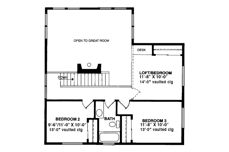 Home Plan - Floor Plan - Upper Floor for Prairie House Plan #320-1194 - 3 bed, 2.5 bath