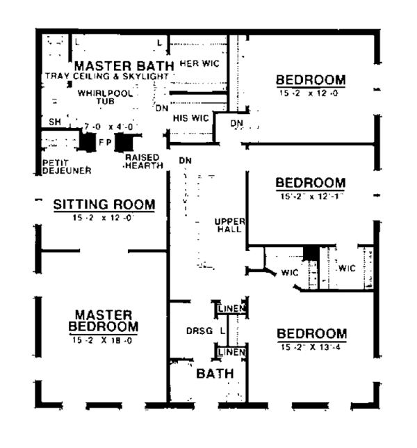 House Design - Classical Floor Plan - Upper Floor Plan #1016-27