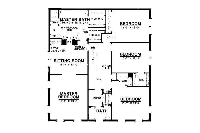 Home Plan - Floor Plan - Upper Floor for Classical House Plan #1016-27 - 4 bed, 2 bath