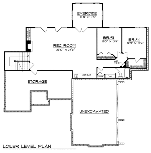 European Floor Plan - Lower Floor Plan #70-777