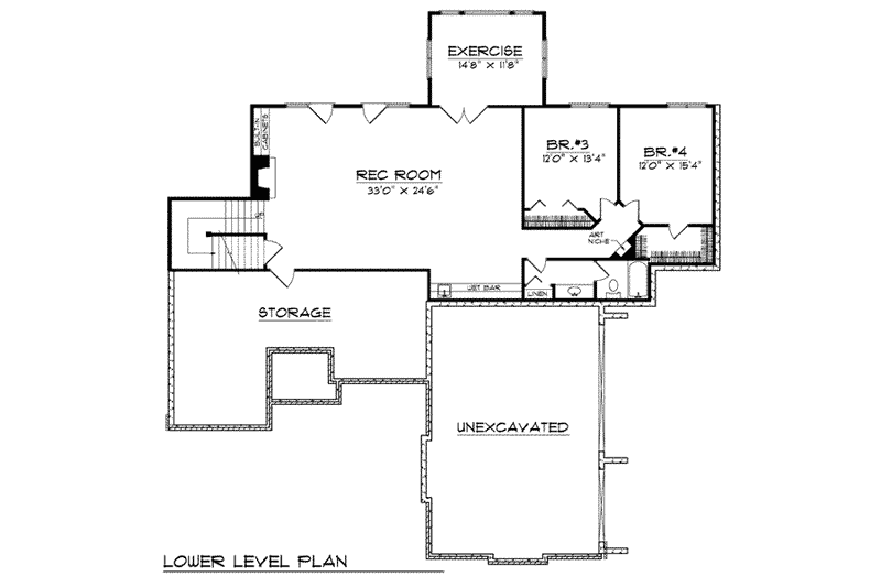 Home Plan - Floor Plan - Lower Floor for European House Plan #70-777 - 4 bed, 3 bath