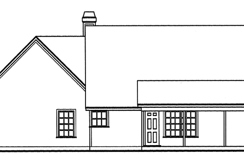 Home Plan - Exterior - Rear Elevation for Country House Plan #42-437 - 3 bed, 2.5 bath