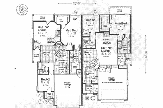 Floor Plan - Main Floor for Traditional House Plan #310-452 - 2 bed, 2 bath