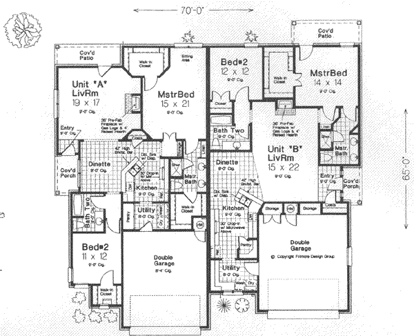 Floor Plan - Main Floor for Traditional House Plan #310-452 - 2 bed, 2 bath