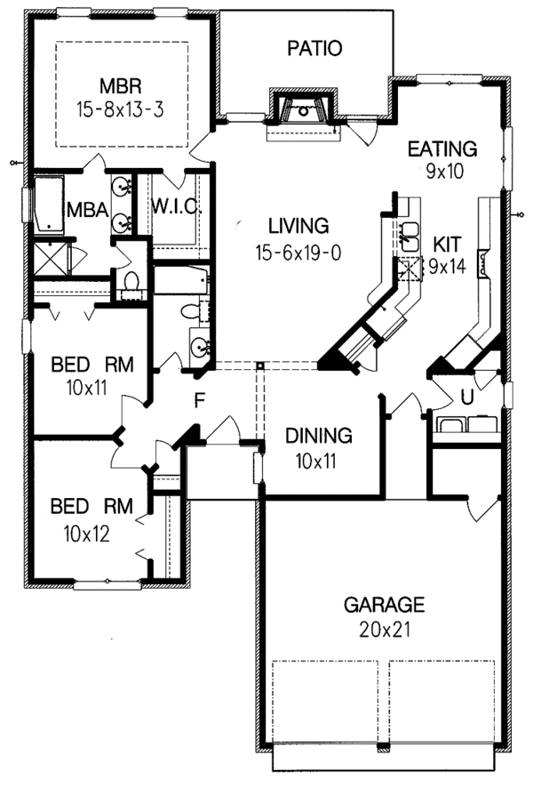 House Plan Design - Ranch Floor Plan - Main Floor Plan #15-336