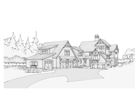 Exterior - Front Elevation 3 for Country House Plan #928-214 - 5 bed, 4.5 bath