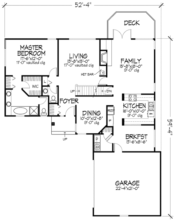 House Plan Design - Prairie Floor Plan - Main Floor Plan #320-1096