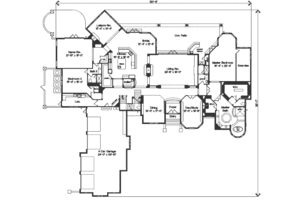 Floor Plan - Main Floor for European House Plan #135-162 - 5 bed, 5.5 bath