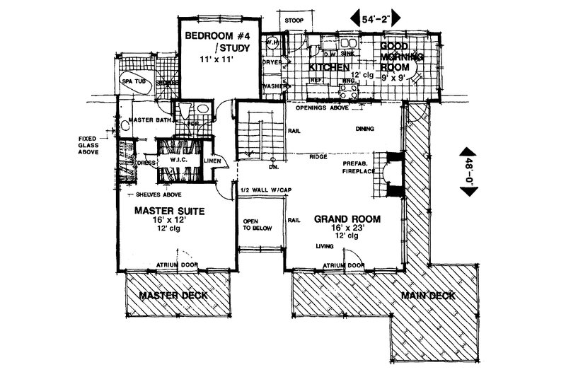 Architectural House Design - Floor Plan - Upper Floor for Country House Plan #1007-50 - 4 bed, 2 bath