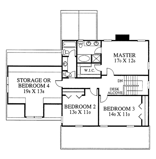 Dream House Plan - Country Floor Plan - Upper Floor Plan #1053-20