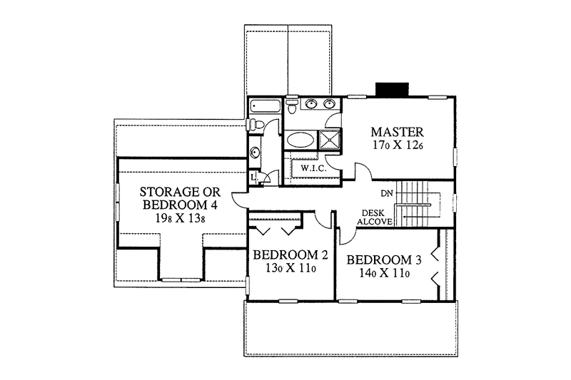 Home Plan - Floor Plan - Upper Floor for Country House Plan #1053-20 - 3 bed, 2.5 bath