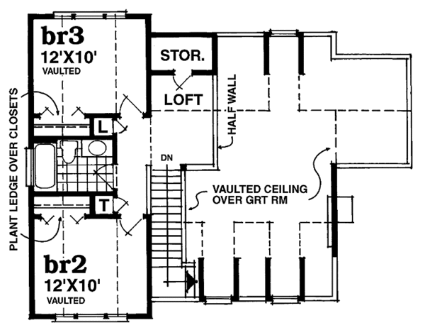 Architectural House Design - Victorian Floor Plan - Upper Floor Plan #47-941