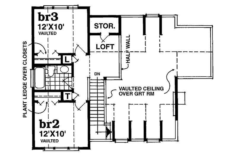 House Plan Design - Floor Plan - Upper Floor for Victorian House Plan #47-941 - 3 bed, 2 bath