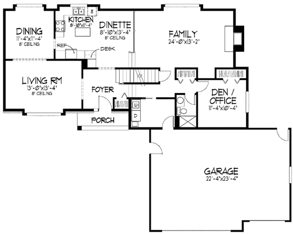 House Plan Design - Craftsman Floor Plan - Main Floor Plan #51-819