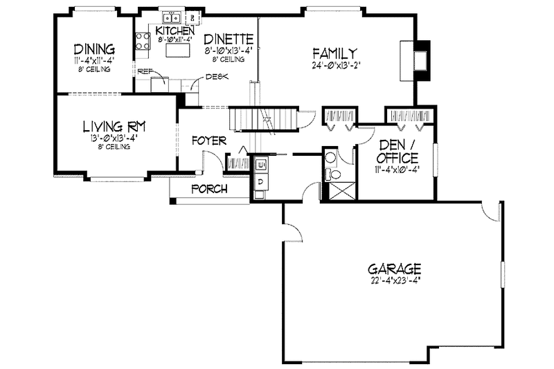 Home Plan - Floor Plan - Main Floor for Craftsman House Plan #51-819 - 3 bed, 3 bath