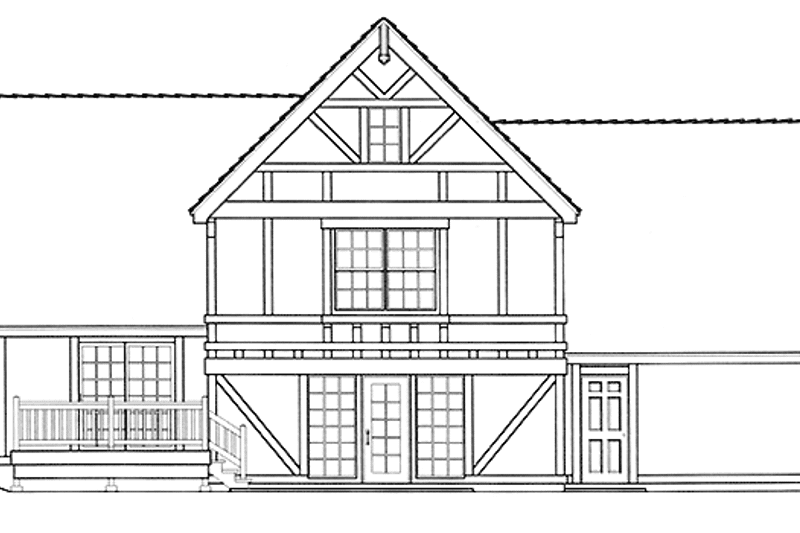Architectural House Design - Exterior - Rear Elevation for Tudor House Plan #1037-37 - 3 bed, 3 bath