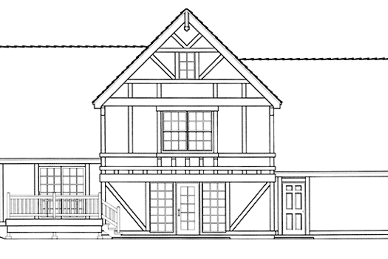 Architectural House Design - Tudor Exterior - Rear Elevation Plan #1037-37