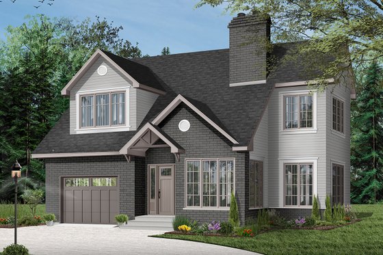 Exterior - Front Elevation 4 for Traditional House Plan #23-450 - 3 bed, 2.5 bath