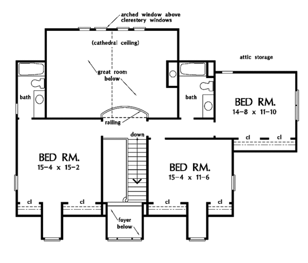 House Design - Country Floor Plan - Upper Floor Plan #929-286