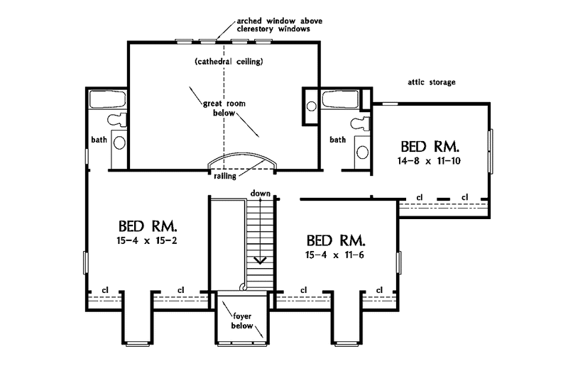 Home Plan - Floor Plan - Upper Floor for Country House Plan #929-286 - 4 bed, 3.5 bath