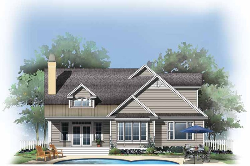 Home Plan - Exterior - Rear Elevation 1 for Country House Plan #929-784 - 3 bed, 2 bath