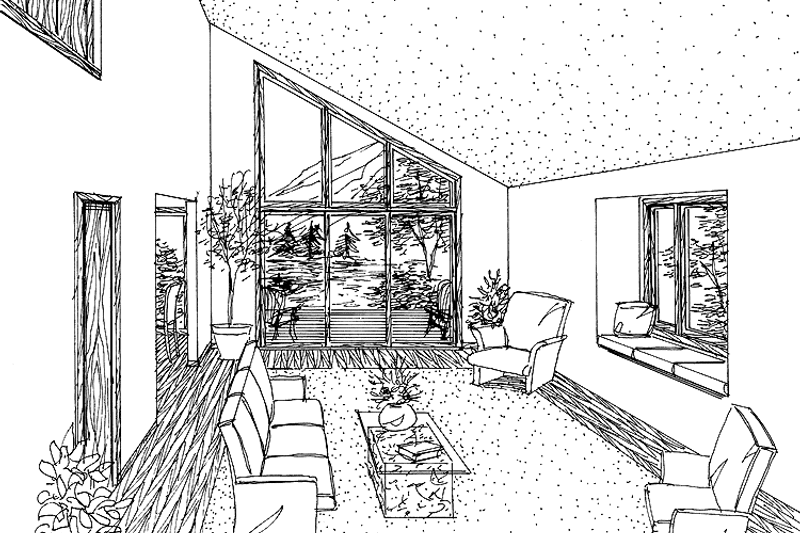 House Plan Design - Interior - Family Room for Contemporary House Plan #456-83 - 3 bed, 2 bath