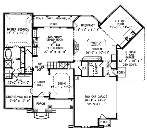 Architectural House Design - Craftsman Floor Plan - Main Floor Plan #54-205