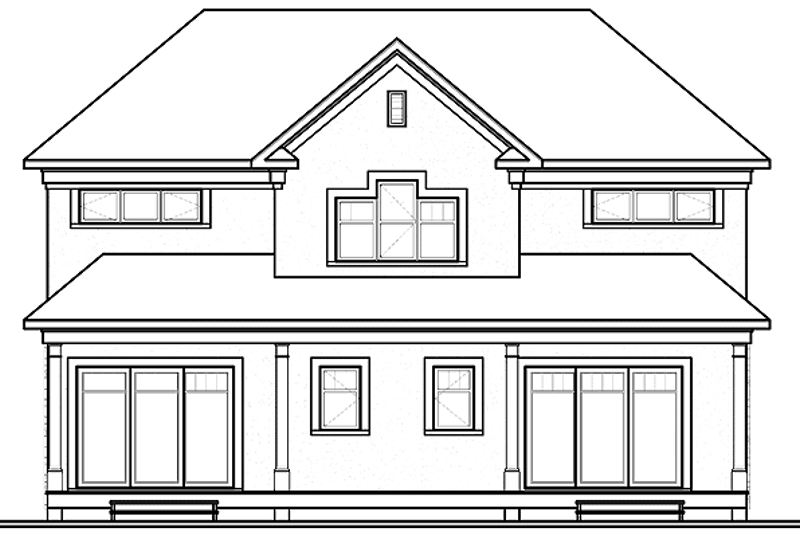Dream House Plan - Exterior - Rear Elevation for European House Plan #23-2373 - 5 bed, 3.5 bath