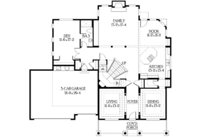 Floor Plan - Main Floor for Country House Plan #132-437 - 4 bed, 3 bath