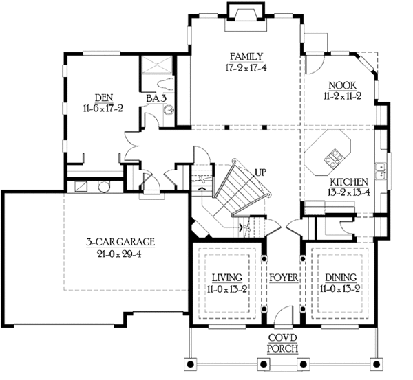 Home Plan - Country Floor Plan - Main Floor Plan #132-437