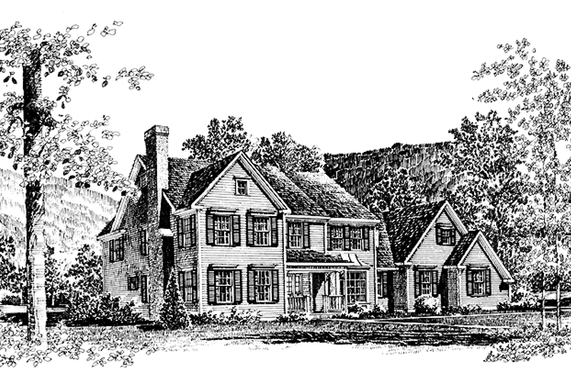 Architectural House Design - Colonial Exterior - Front Elevation Plan #1016-36