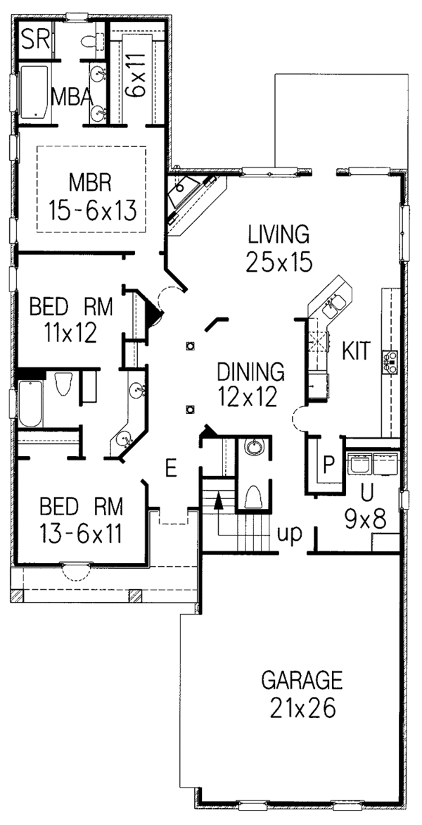 House Design - Traditional Floor Plan - Main Floor Plan #15-298