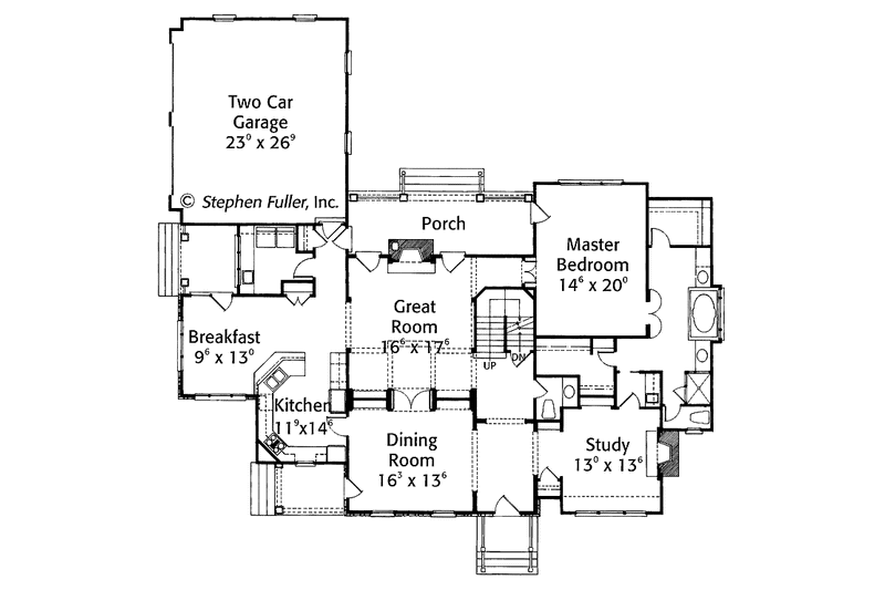 Dream House Plan - Floor Plan - Main Floor for Country House Plan #429-339 - 4 bed, 3.5 bath