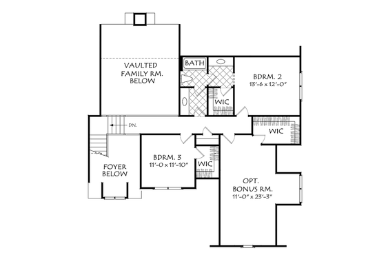 Floor Plan - Upper Floor for Colonial House Plan #927-976 - 4 bed, 3 bath