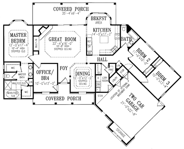 Architectural House Design - Country Floor Plan - Main Floor Plan #314-224