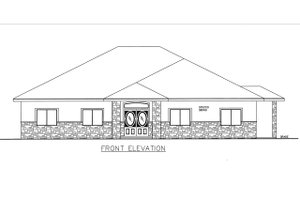 Exterior - Front Elevation for Ranch House Plan #117-868 - 5 bed, 3 bath