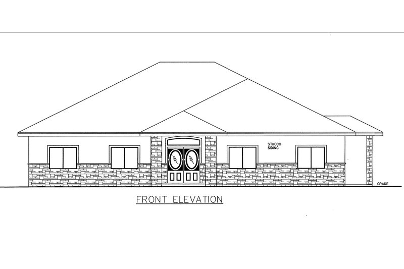 Home Plan - Exterior - Front Elevation for Ranch House Plan #117-868 - 5 bed, 3 bath