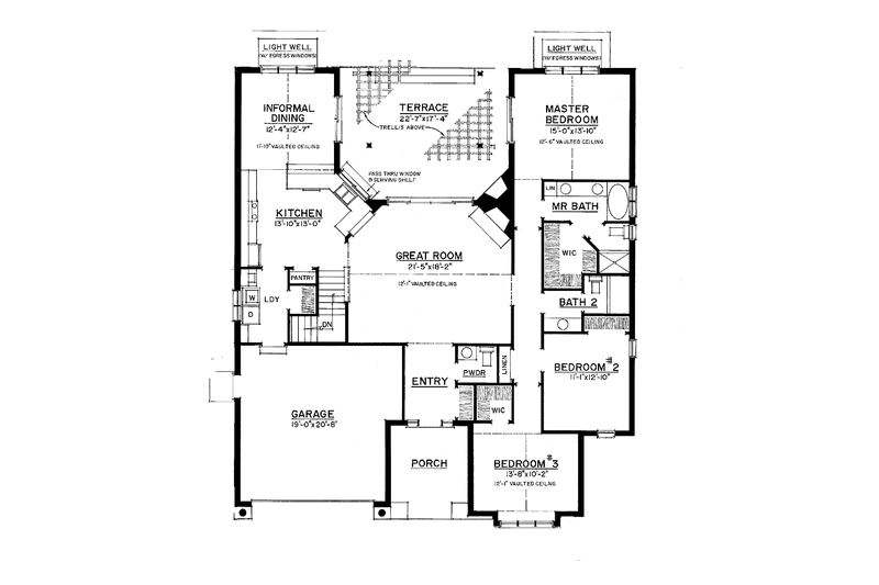 House Blueprint - Floor Plan - Main Floor for Craftsman House Plan #1016-75 - 3 bed, 2.5 bath