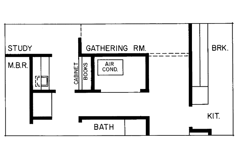 Dream House Plan - Floor Plan - Lower Floor for Contemporary House Plan #72-745 - 2 bed, 2 bath