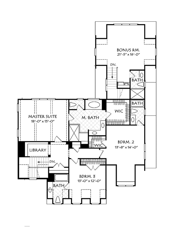 House Design - Colonial Floor Plan - Upper Floor Plan #927-527