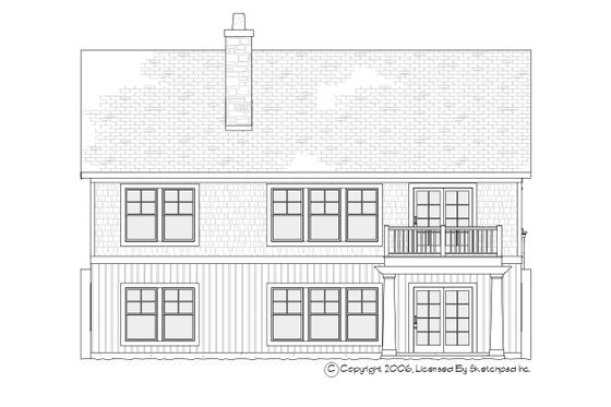 Exterior - Rear Elevation for Farmhouse House Plan #901-88 - 3 bed, 3 bath