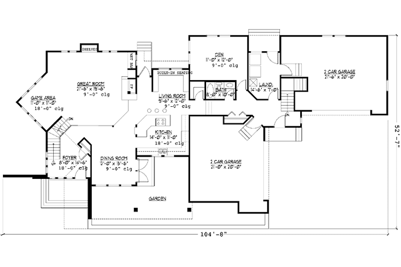 House Blueprint - Floor Plan - Main Floor for Contemporary House Plan #978-10 - 3 bed, 3 bath