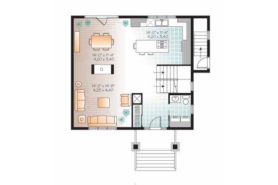 Floor Plan - Main Floor for Traditional House Plan #23-2507 - 4 bed, 2.5 bath