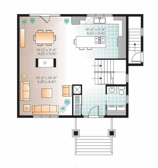 Architectural House Design - Traditional Floor Plan - Main Floor Plan #23-2507