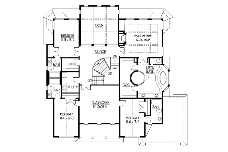 Home Plan - Floor Plan - Upper Floor for Country House Plan #132-484 - 4 bed, 5 bath