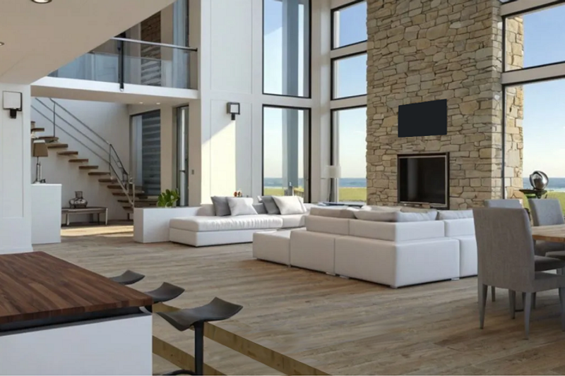 House Blueprint - Interior - Family Room for Modern House Plan #542-1 - 4 bed, 6 bath